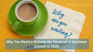 Illustration of a personal brand and small business owner building a website to grow online presence in 2025