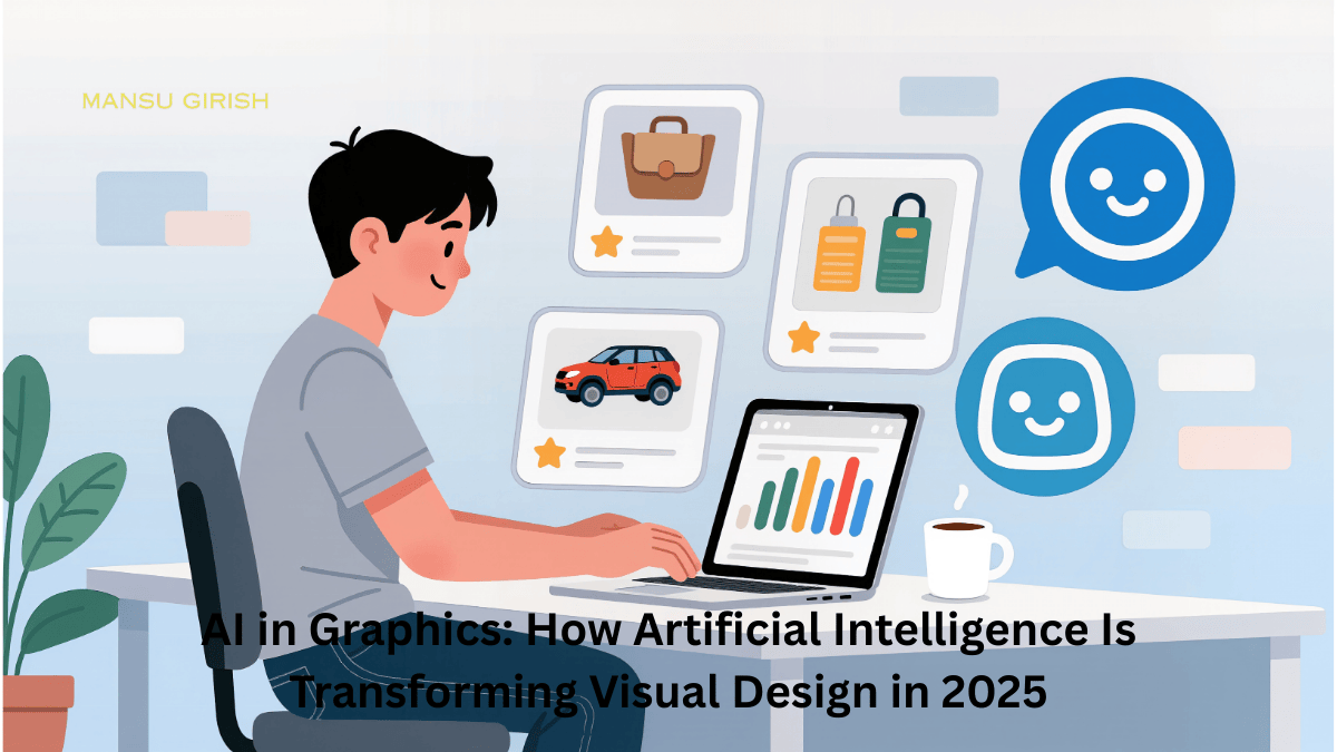 AI in Graphics illustration representing artificial intelligence transforming visual design in 2025