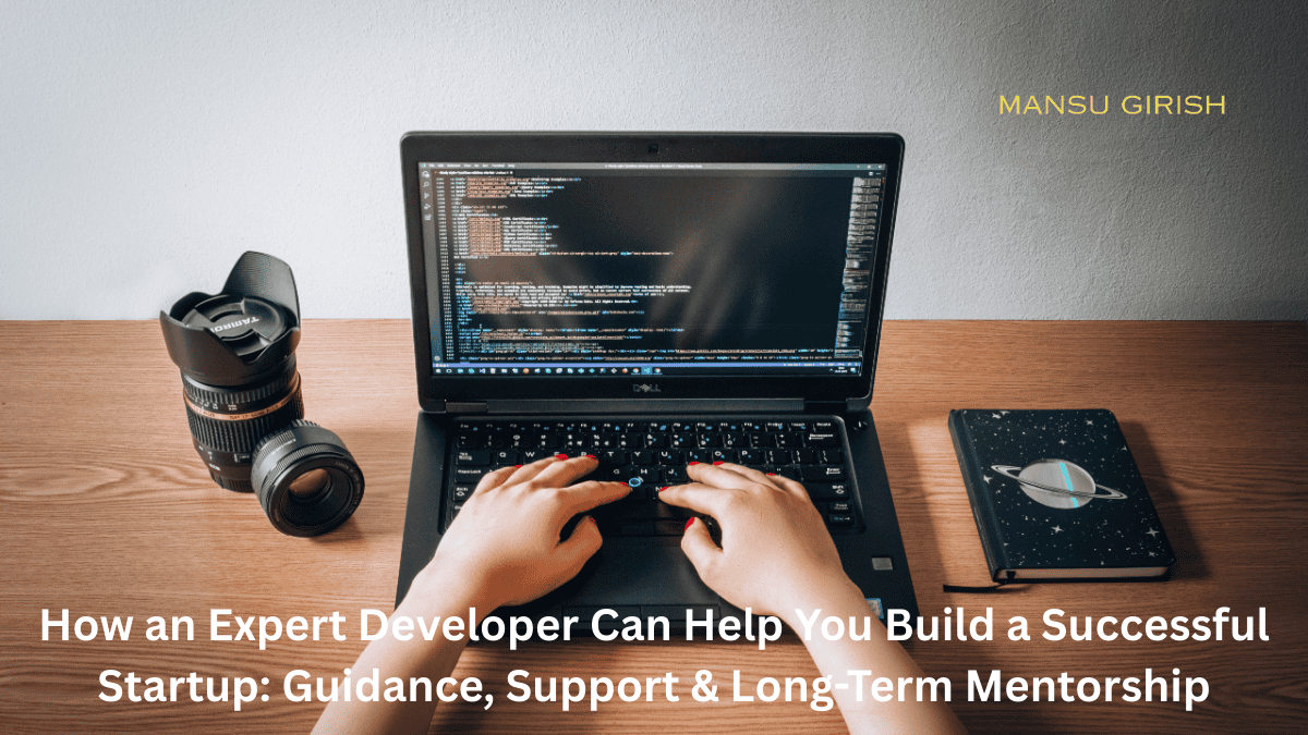 An expert developer mentoring a startup founder and guiding them through product development