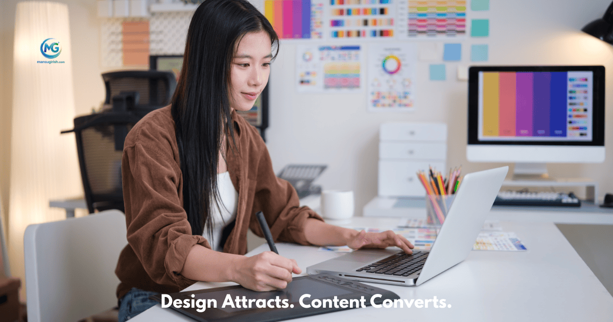 design attracts content converts